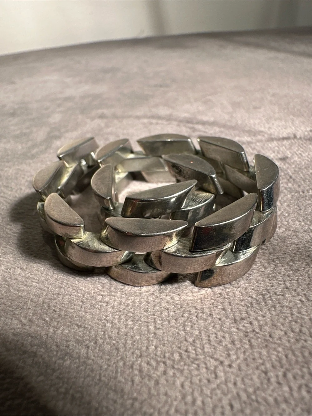 Vintage .925 Sterling Silver Panther Link Bracelet Heavy 55g 7.5